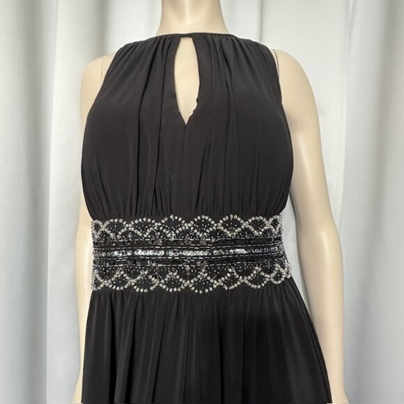 R&M Richards Black halter keyhole neckline sleeveless dress Woman Size 16W - Picture 2 of 9